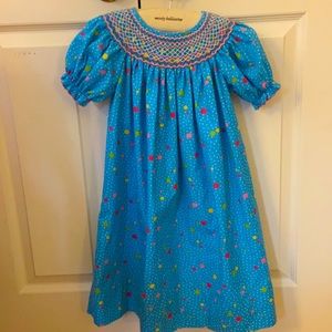 TODDLER DRESS HAND SMOCKED 100% COTTON